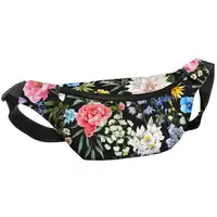 Сумка-бананка Bumbag унисекс на пояс и через плечо Букет с пионами 27x16 см