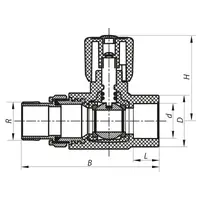 Кран радіаторний 25x3/4 прямий PPR KOER K0160.PRO (KP0205)