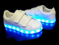 Кроссовки светящиеся липучка White H2