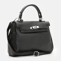 Женская кожаная сумка Borsa Leather K1608bl-black