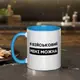 Кружка "Я військовий мені можна", Голубой, украинская, Деревянная подарочная коробка с гравировкой, 330 мл