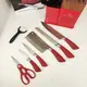Набор кухонных ножей Edenberg EB-11098 из 12 предметов на стойке Red