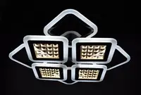 Люстра світлодіодна стельова LED світильник для квартири на стелю лед з пультом 26121 Чорний 11х54х62 см.