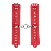 Наручники Leather Double Fix Hand Cuffs, Red