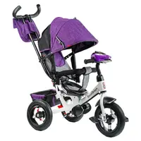 Велосипед 3-х колесный детский "Best Trike" надувные колеса, фара, с USB, пульт. Violet (125069)