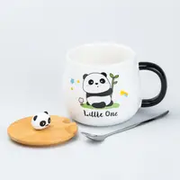 Чашка керамічна Панда 450 мл з бамбуковою кришкою "Little One"