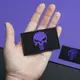 Набор шевронов 2 шт с липучкой Punisher Череп Карателя фиолетовый 5х8 см вышитый патч нашивка шеврон Каратель