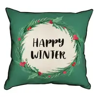 Подушка с мешковины Happy winter 45x45 см (45PHB_23NY008)