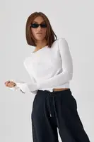 Віскозний лонгслів із необробленим низом - білий цвет, ONE SIZE