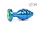 ВТУЛКА АНАЛЬНАЯ "BLUE PLUG MEDIUM" синяя , L 80 мм D 34 мм, вес 90г, цвет кристалла зелёный