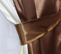 Штори з тканини атлас Колір коричневий з молочним Код 014дк 10-244