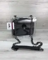Cумка «Селена» с черной косметичкой (никель)