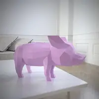 Скульптура из бумаги "Поросенок", Розовый