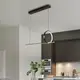 Люстра светодиодная подвесная LED светильник для квартиры на потолок лэд 27154 Черный 30-150х25х80 см.