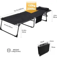 Ліжко розкладне KingCamp Bavaria KC2421 black