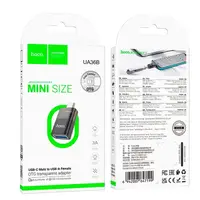 Перехідник HOCO C male to USB female OTG transparent adapter UA36B |480Mbps, 3A|