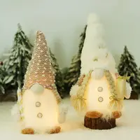 Фигура новогодняя Гном светящийся 9035 27 см белый