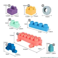 М'який силіконовий конструктор для дітей Soft rubber building blocks 40 шт