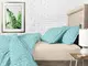 Семейное постельное белье с простыней на резинке MINT STARFALL