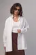 Женская рубашка в стиле oversize с разрезами - белый цвет, S/M