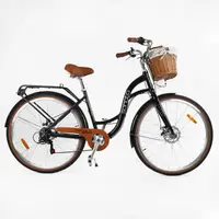 Велосипед міський 28" Corso Sonata SN-280, обладнання Shimano 7 швидкостей, алюмінієва рама 18". Black (168036)