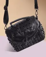 Сумка женская черная натуральная кожа код 3-356