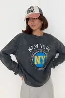 Світшот у техніці тай-дай з принтом New York - темно-сірий цвет, L