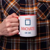 Чашка "Innovate or Die", Червоний, англійська, Крафтова коробка, 330 мл