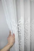 Готова тюль (3х2,7м) з тканини жакард. Колір білий. Код 1214т 40-168