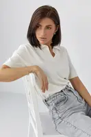 Жіноче однотонне базове поло - молочний цвет, ONE SIZE