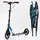 Двухколесный складной самокат Best Scooter, фонарик, амортизатор. Black and blue (113198)