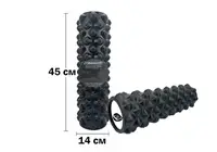 Массажный ролик EasyFit Grid Roller Extreme 45 см Черный