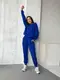 Костюм из микровельвета AO207 Синий Oversize XL-3XL