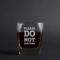 Стакан для виски "Please do not disturb", английский, Деревянная подарочная коробка с гравировкой