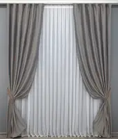 Комплект (2шт. 1,5х2,75м.) штор із тканини оксамит (бархат). Колір сіро-коричневий. Код 1332ш 33-0181
