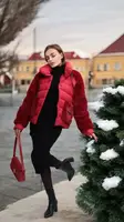 Куртка женская зимняя красная П1006 48