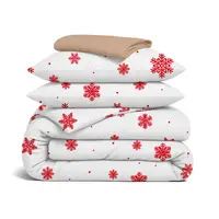 Семейный комплект фланель с простыней на резинке SNOWFLAKES BERRY CS3