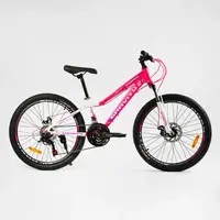 Велосипед спортивный 24" Corso GRAVITY, рама алюминиевая, оборудование Shimano, 21 скорость, собран на 75%. Pink (147751)