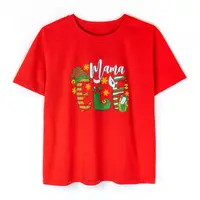 Новогодняя женская футболка Mama Elf кулир