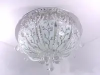 Люстра потолочная с цветной LED подсветкой с пультом 25015 Хром 27х45х45 см.