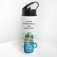 Пляшка для води з трубочкою Інколи я п'ю воду лише для того, щоб здивувати мою печінку 600 мл (PLV_25A001)