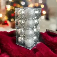 Набор игрушек на елку 616371-silver 19498 6 см 16 шт серебристый