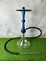 Кальян Aroma Hookah Azure Wood - високий кальян 60 см з синьою дерев'яною обробкою та шахтою з нержавіючої сталі