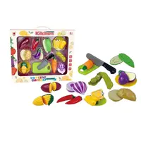 Игровой набор продукты на липучке Kitchen, 12 элементов, кухонный нож, доска, кухонный нож, доска. Multicolor (155368)