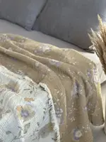 Плед двосторонній мусліновий євро L&M Home Textiles 20295 200х220 см бежевий