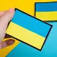 Шеврон на липучке флаг Украины 9х6 см, большой вышитый патч нашивка, шеврон, липучка