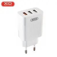 Мережевий зарядний пристрій XO L72 QC3.0 3USB/3A з кабелем USB - Type-C Білий