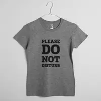 Футболка женская "Please do not disturb", Серый, XS, английский