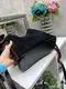 Черная с красным внутри - натуральный замш - три отделения - сумка Lady Bags с двумя съемными ремнями (0267-1)