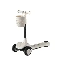 Самокат трехколесный Skyper J-8/10 колеса PU со светом и музыкой. Black and Beige (189302)